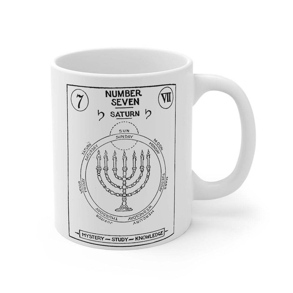 Numerology Lifepath Number 7 Mystery Coffee Mug 11oz Birthday Gift New - Picture 2 of 3